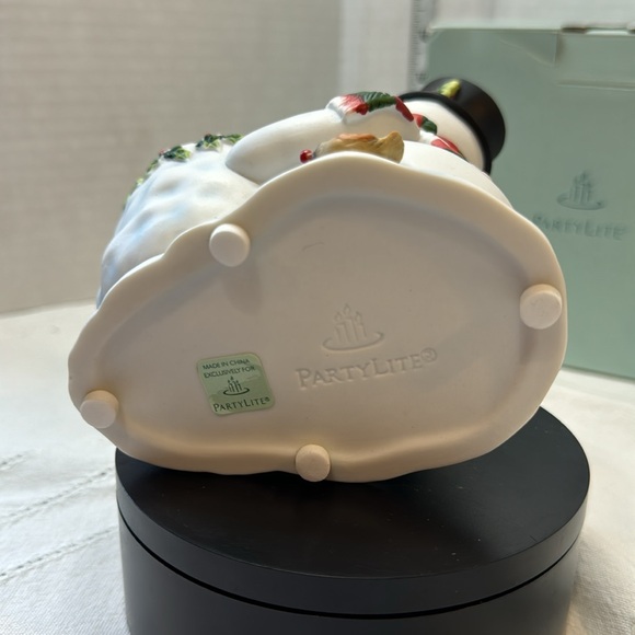 Votive candle holder Party Lite NIB snowman with his three bird friends boxed - Picture 5 of 8